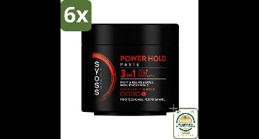 SYOSS - Power hold 150 ml - Haarpaste - Sterke Fixatie - 150ml - Voordeelverpakking - 6 stuks - Sterke fixatie - Gedefinieerde haarstijlen