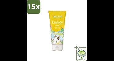 15 x WELEDA - Douchegel Aroma Shower Energy - 200 ml - Grootverpakking - Douchegel - Energiedos - Natuurlijke Douchegel - Vegan Douchegel - Gember
