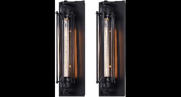 Set van 2 vintage retro draadwandlampen voor binnengebruik (inclusief twee testlampjes)