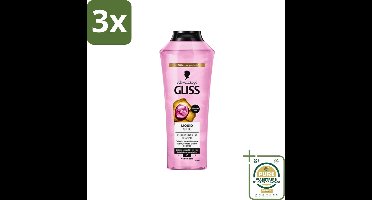 3 x Gliss-Kur - Shampoo - Liquid Silk - Zijdezachte Haarverzorging - 400 ml - Grootverpakking - Zijdezachte Haarverzorging - Glanzend Haar - Haarvoeding - Beschadigd Haar Herstellen - Haarstructuur Verbeteren