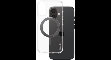 CARE by PanzerGlass Feature Case - Transparant w. - Zwart Kickstand & MagSafe iPhone 16