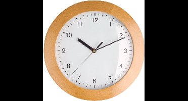 TFA - Analoge Funk-Wandklok mit Rahmen aus Buche  98.1065 - natur