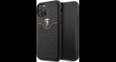 iPhone 11 Pro Backcase hoesje - Ferrari - Effen Zwart - Leer