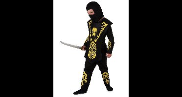 "Geel doodskop ninjakostuum voor jongens - Kinderkostuums - 122/134"
