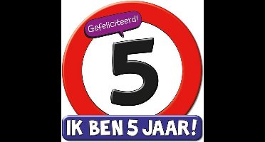 Huldeschild HOERA 5 JAAR 50x50 cm