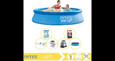 Intex Easy Set Zwembad - Opblaaszwembad - 244x61 cm - Inclusief Afdekzeil, Zwembadpomp, Filter, Onderhoudsset, Zoutsysteem en Zout