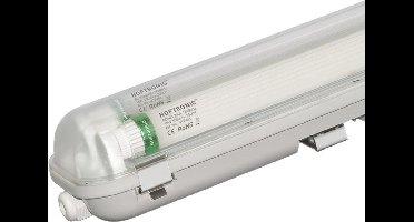 HOFTRONIC - LED TL armatuur 60cm - LED - Dubbelvoudig - Waterdicht - Flikkervrij - Koppelbaar - 18 Watt - 2880 lumen - 160 lm/W - 230V - 3000K Warm wit - TL armatuur voor werkplaatsen, garages, bedrijfshallen en magazijnen