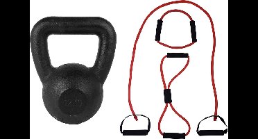 Tunturi - Fitness Set - Tubing Set Rood - Kettlebell 12 kg