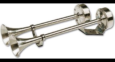 Hollex RVS 12V dubbele Scheepshoorn 410/470mm