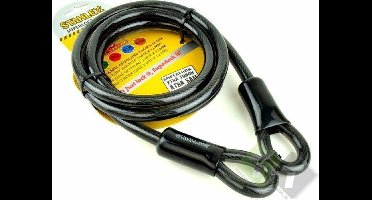 Geisoleerde Staalkabel 2 mtr x 12 mm , staalkabelslot, fietsslot, motorslot, bootslot
