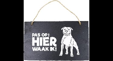 Paper Dreams Waakbord Bulterriër 15 X 25 Cm Leisteen Zwart