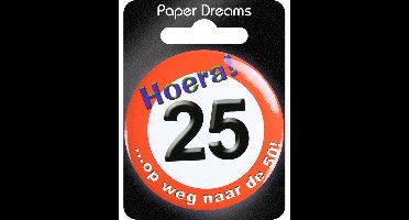 Button 25 jaar verkeersbord