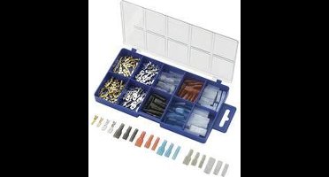 TRU COMPONENTS 739660 Assortiment kabelschoenen 0.50 mm² - 2.50 mm² Transparant, Zwart, Rood, Blauw 160 stuk(s)