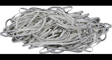 1 kg - Elastiek -  wit - diameter 90mm - breedte 3mm - in zak - ca 750 stuks