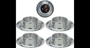 Excellent Houseware - Eierdopset - RVS 4 stuks