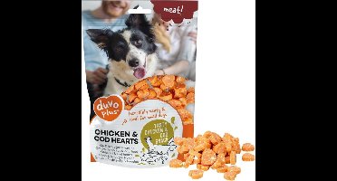 Duvo+ hondensnack Meat! kip & kabeljauw hartjes 180g