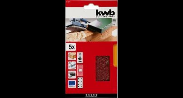 KWB schuurstrook 93 x 185 mm - Korrel 40 - 818304 - 5 stuks