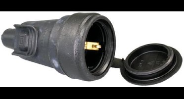 KOPP rubber contrastekker met randaarde | met stekker vergrendeling | zwart