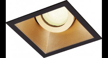 Inbouwspot Sjoerd - Slimme inbouwspot Sjoerd - spotje - Goud / Zwart - vierkant verdiepte spot - Voor binnen / woonkamer / keuken / slaapkamer - IP20 - GU10 - Buitendiameter: 93MM - boorgat: Vierkante uitsparing - min. Inbouwdiepte: 90MM - Exclusieve