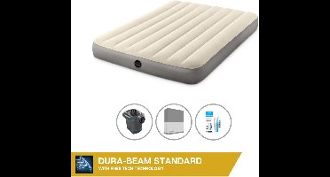 Intex Luchtbed - Twijfelaar - 137 x 191 x 25 cm - Beige - Inclusief Pomp - Hoeslaken en Reparatieset