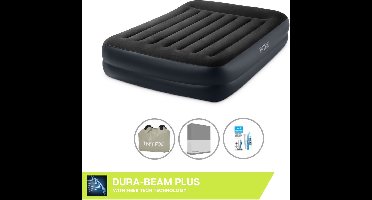 Intex Luchtbed - 2-Persoons - 152 x 203 x 42 cm - Blauw - Inclusief pomp - Hoeslaken en Reparatieset