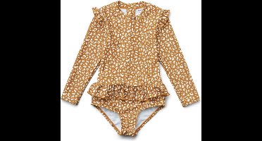 Liewood - Badpak Sille met Lange Mouwen - UPF50 Bescherming - Badpakken - Mini LeoGolden Caramel 98-104