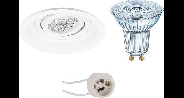 LED Spot Set - LEDVANCE Parathom PAR16 940 36D - Proma Domy Pro - GU10 Fitting - Dimbaar - Inbouw Rond - Mat Wit - 3.4W - Natuurlijk Wit 4000K - Verdiept - Kantelbaar - Ø105mm