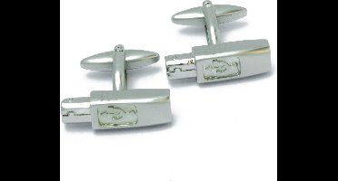 Manchetknopen - USB A Printer Kabel Zilverkleurig