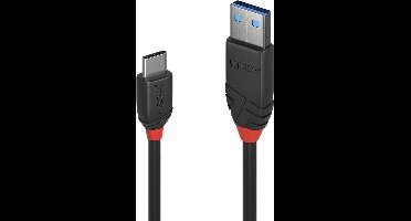 LINDY 36916 USB-kabel USB 3.2 Gen1 USB-C stekker, USB-A stekker 1.00 m Zwart