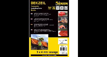 Benson Oranje dekzeil - 2x3 m - Waterdicht - PE 65GSM - Lichtgewicht