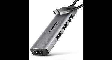 Axagon HMC-H3A laptop dock & poortreplicator Bedraad USB 3.2 Gen 1 (3.1 Gen 1) Type-C Zilver