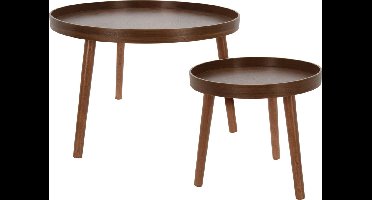 Home&Styling-2-delige-Bijzettafelset-rond-donkerwalnootkleurig