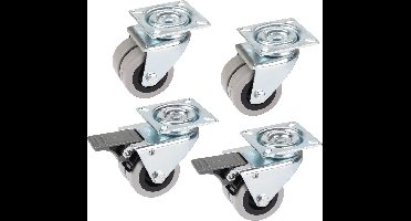 dörner + helmer Dubbel zwenkwiel Wieldiameter: 50 mm Draagvermogen (max.): 80 kg 4 stuk(s)