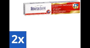 Steradent - Fixatiecrème - Tegen Etensresten - 75 g - Voordeelverpakking - 2 stuks