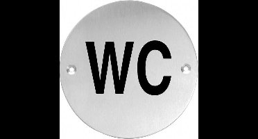 Intersteel Pictogram toilet rond rvs geborsteld