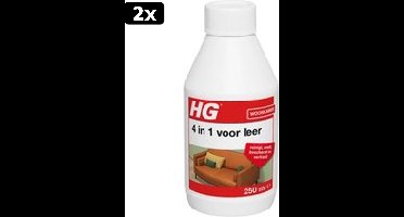 2x HG 4 in 1 voor leer - 250ml - beschermt, voedt en reinigt