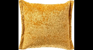 Dutch Decor LEWIS - Sierkussen 45x45 cm - fluweel - met sierrand - Golden Glow - geel - Inclusief binnenkussen - Luxe kussens voor woonkamer & bank