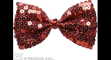 Pailletten strikje rood glitter
