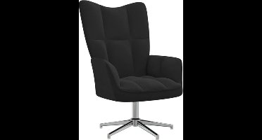 vidaXL - Relaxstoel - fluweel - zwart