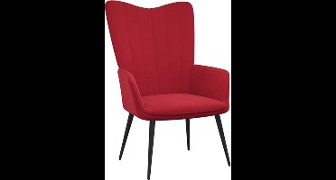 vidaXL - Relaxstoel - fluweel - wijnrood