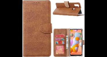 Ntech Geschikt voor Samsung Galaxy A31 Book Case - Bruin