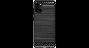 Shop4 - Samsung Galaxy A31 Hoesje - Zachte Back Case Brushed Carbon Zwart