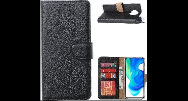 Hoesje Geschikt voor Xiaomi Poco X3 Hoesje met stand portemonnee book case Pasjeshouder wallet - Zwart