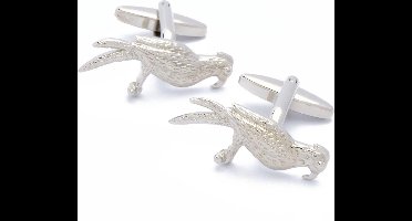 Manchetknopen - Koekoek Vogel Zilverkleurig