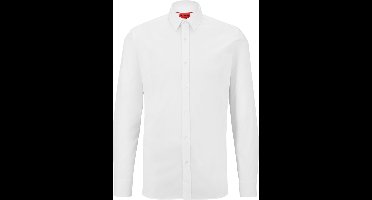 HUGO Elisha slim fit overhemd - popeline - wit - Strijkvriendelijk - Boordmaat: 40