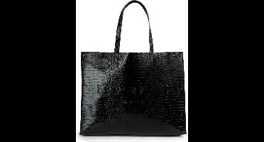 Ted Baker Shopper Allicon Croc Effect Extra Large Icon Bag Jet - Black Zwart