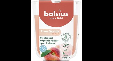 6 stuks Bolsius geurglas perzik - peach geurkaarsen 80/73 (25 uur) True Scents