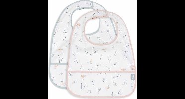 Jollein - Baby Slab Waterproof - Slabbetjes - Lovely Birds - 2 Stuks
