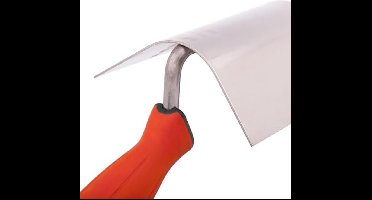 Hoektroffel 120 x 95 mm - binnenhoektroffel - roestvrij staal - softgrip handgreep - oranje