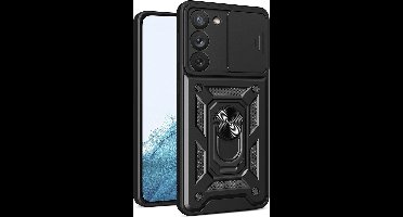Hybrid Armor hoesje met cameracover geschikt voor Samsung Galaxy S23 - zwart